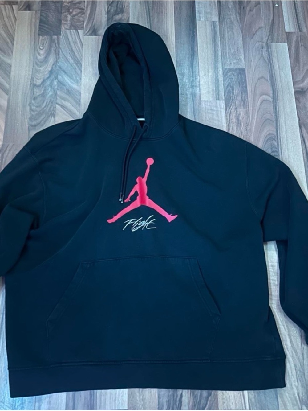 Jordan Men's Black Crewneck Hoodie with Pink Jumpman